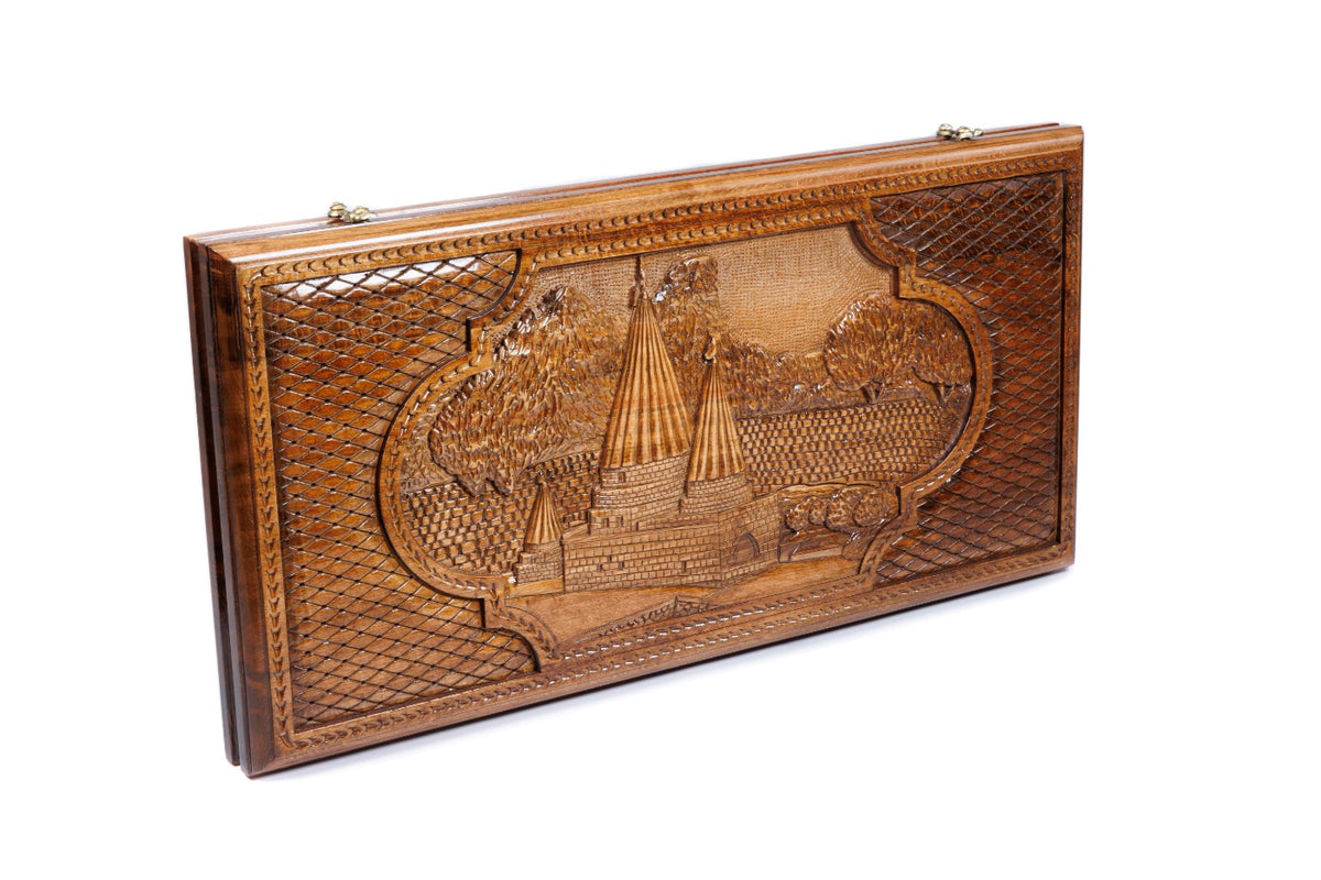Handmade Wooden Backgammon Set with Lalesh Temple, 60 cm - photo 5