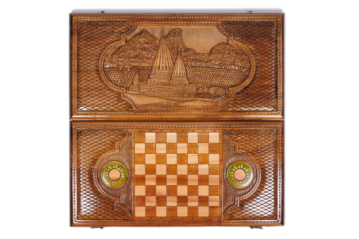 Handmade Wooden Backgammon Set with Lalesh Temple, 60 cm - photo 11