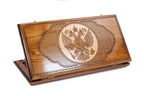 Handmade Wooden Backgammon Set with Russian Coat of Arms, 60 cm (Model 11607)