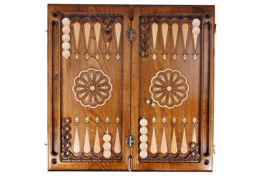 Handmade Wooden Backgammon Set with Russian Coat of Arms, 60 cm - photo 7
