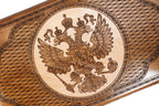 Handmade Wooden Backgammon Set with Russian Coat of Arms, 60 cm - photo 2