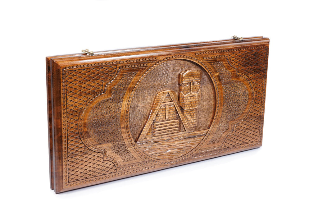 Handmade Wooden Two-Sided Backgammon Set with Artsakh Monument and Gandzasar, 60 cm - photo 8