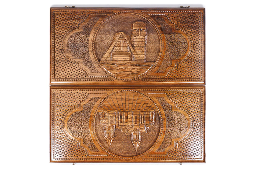 Handmade Wooden Two-Sided Backgammon Set with Artsakh Monument and Gandzasar, 60 cm - photo 4
