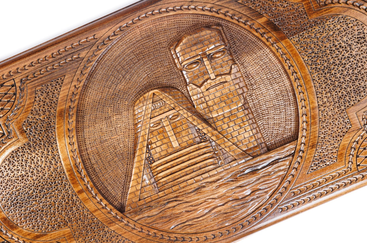 Handmade Wooden Two-Sided Backgammon Set with Artsakh Monument and Gandzasar, 60 cm - photo 7