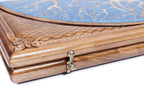 Handmade Walnut Two-Sided Backgammon Set with Epoxy Trees, 60 cm - photo 7