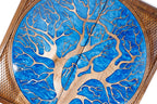 Handmade Walnut Two-Sided Backgammon Set with Epoxy Trees, 60 cm - photo 2