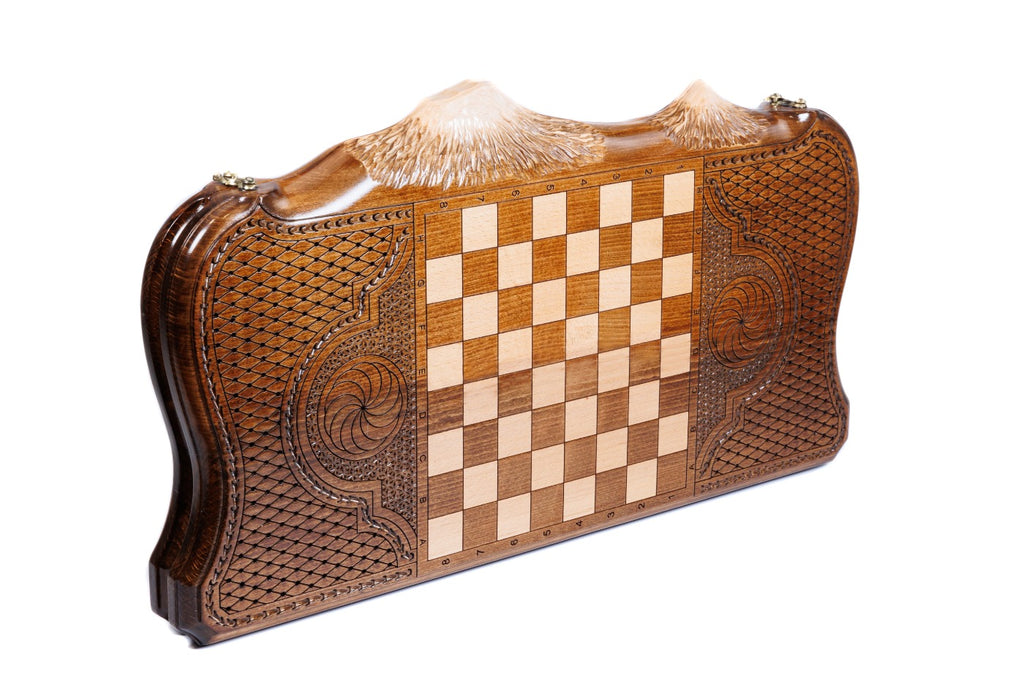 Handmade Wooden Backgammon Set with Church of St. Gayane and Ararat Outline, 60 cm - photo 4