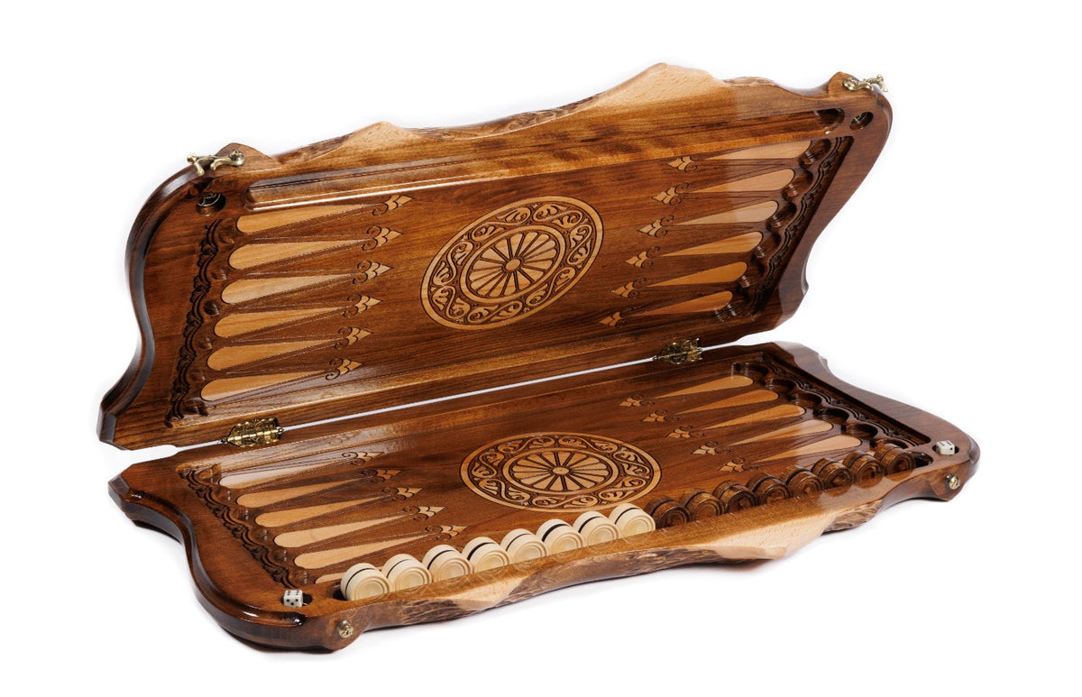 Handmade Wooden Backgammon Set with Church of St. Gayane and Ararat Outline, 60 cm - photo 7