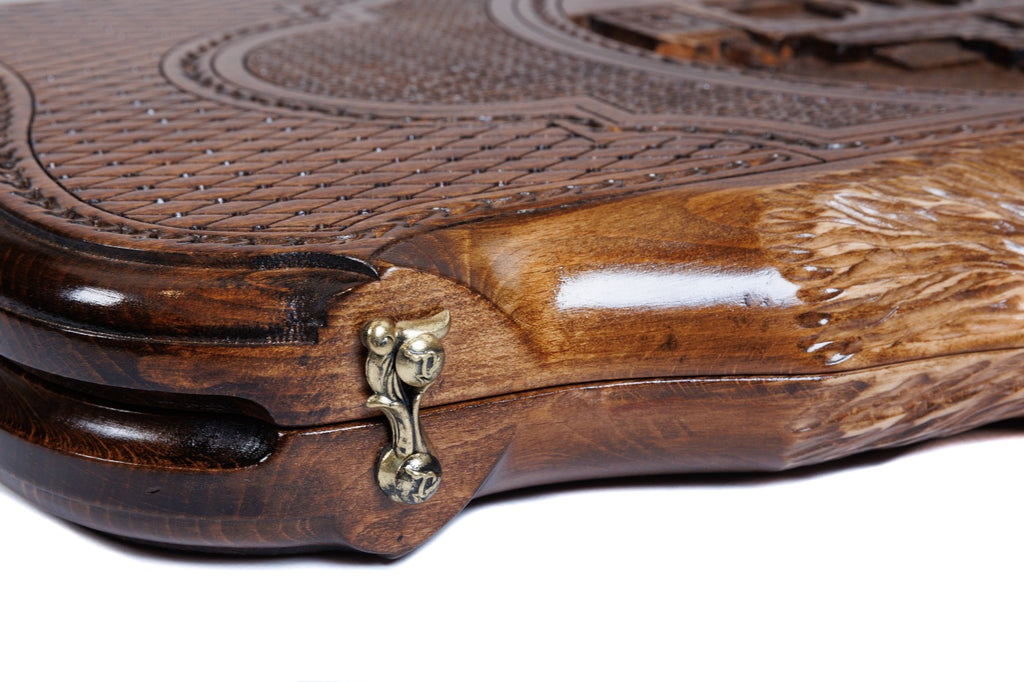 Handmade Wooden Backgammon Set with Church of St. Gayane and Ararat Outline, 60 cm - photo 11