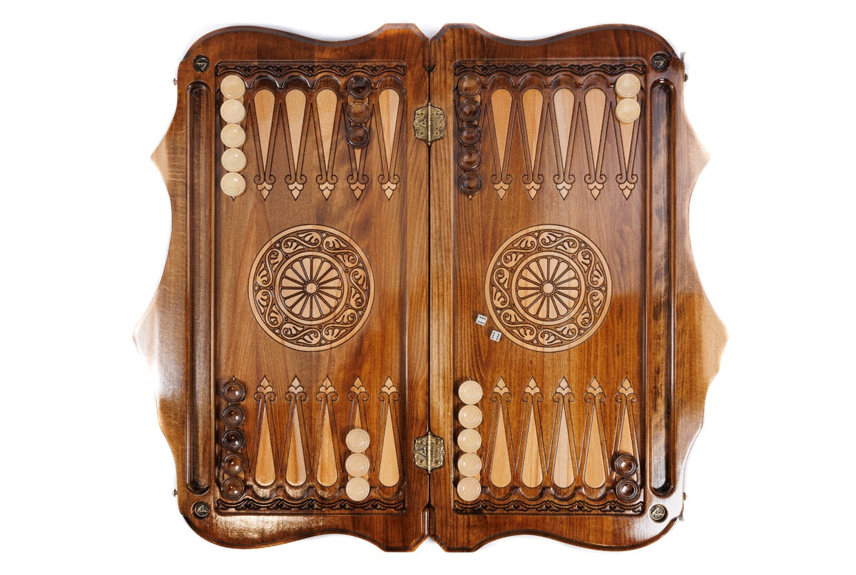 Handmade Wooden Backgammon Set with Church of St. Gayane and Ararat Outline, 60 cm - photo 8