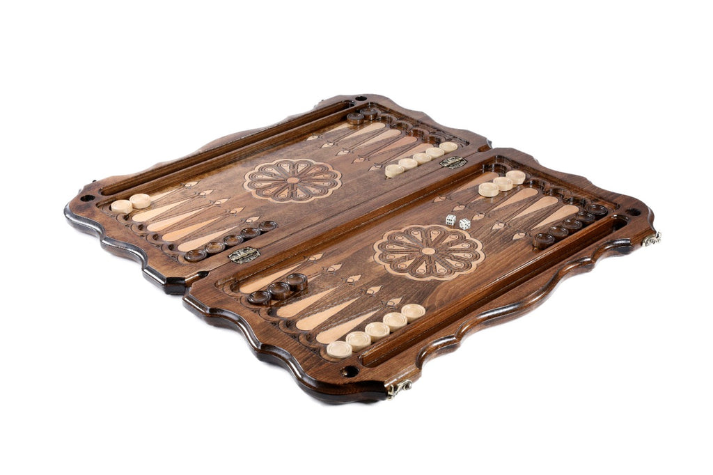 Handmade Wooden Two-Sided Backgammon Set with Armenian Ornament, 60 cm - photo 3