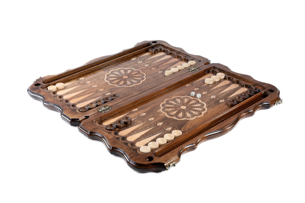 Handmade Wooden Two-Sided Backgammon Set with Armenian Ornament, 60 cm - photo 3