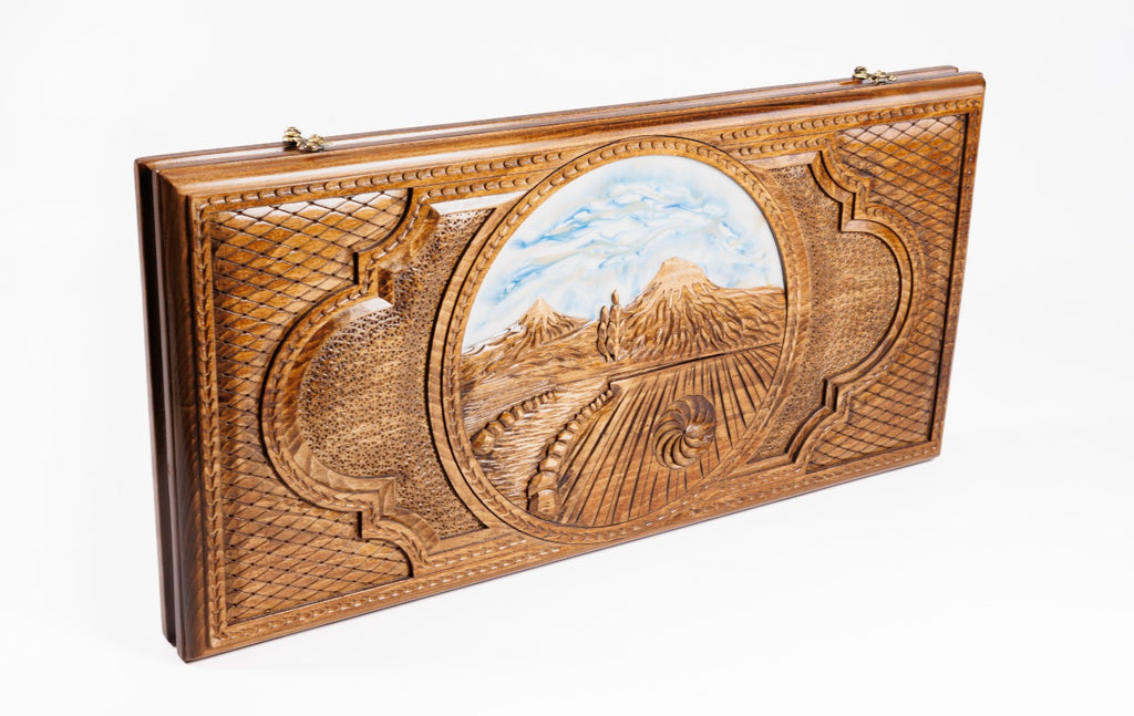 Handmade Wooden Backgammon Set with Mount Ararat, 60 cm - photo 6