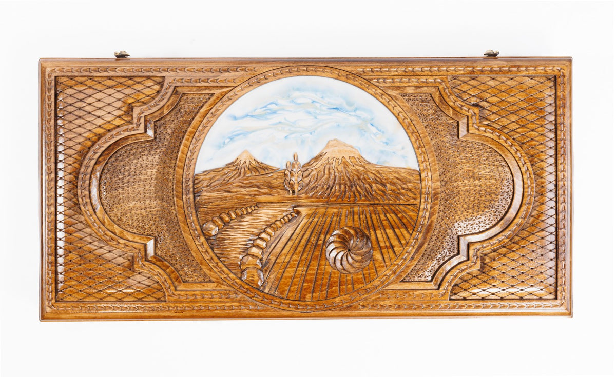 Handmade Wooden Backgammon Set with Mount Ararat, 60 cm - photo 5