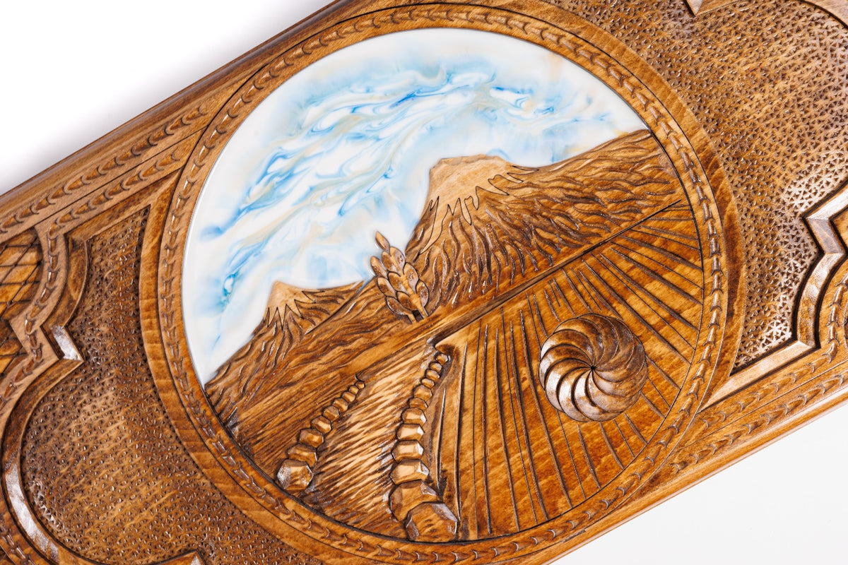 Handmade Wooden Backgammon Set with Mount Ararat, 60 cm - photo 2