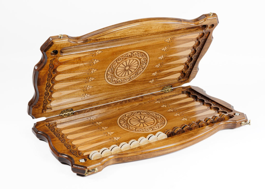 Handmade Wooden Backgammon Set with Eagle, 60 cm - photo 6