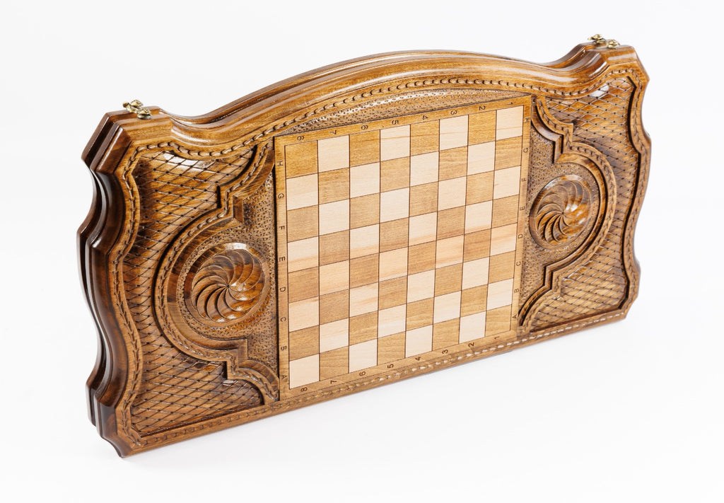 Handmade Wooden Backgammon Set with Eagle, 60 cm - photo 4