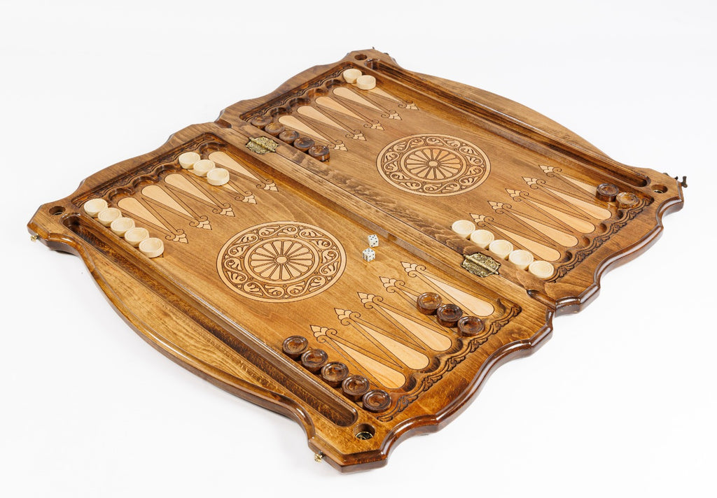 Handmade Wooden Backgammon Set with Eagle, 60 cm - photo 3