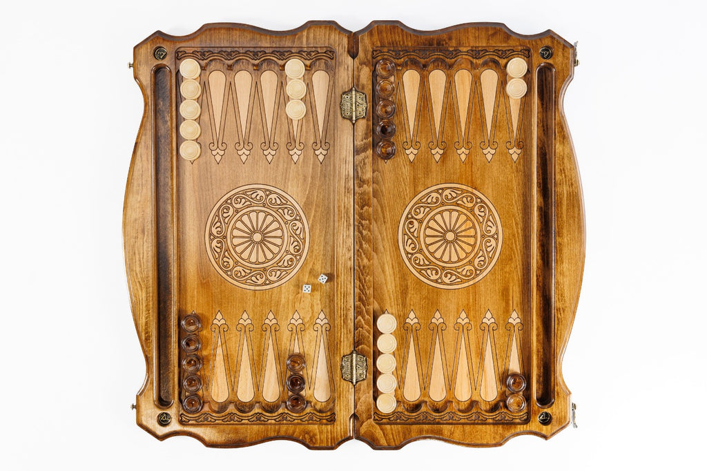 Handmade Wooden Backgammon Set with Eagle, 60 cm - photo 10