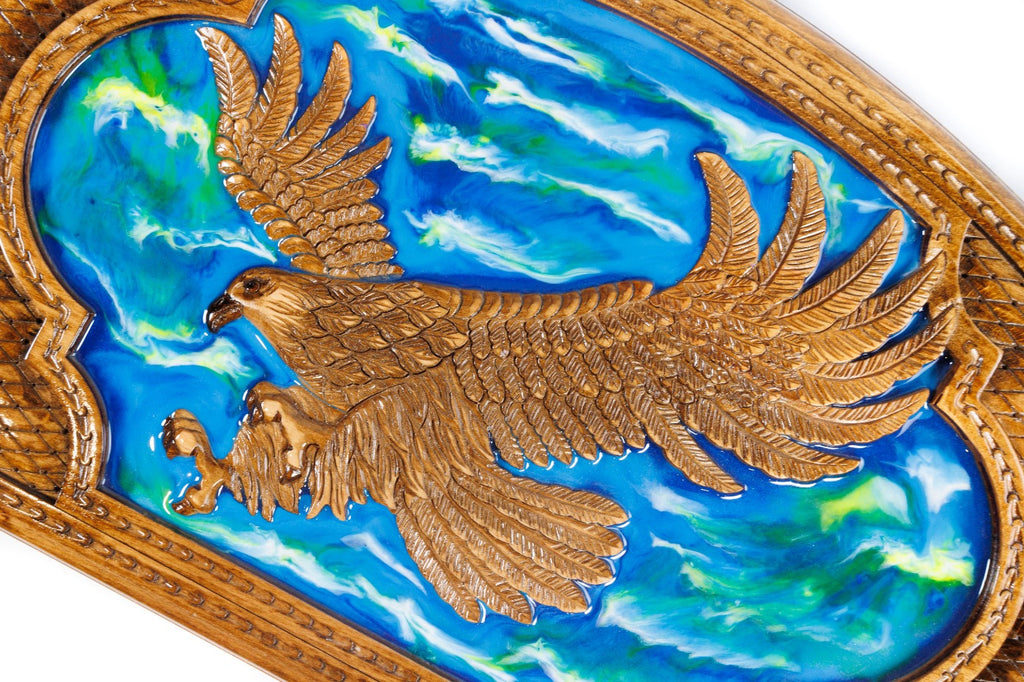 Handmade Wooden Backgammon Set with Eagle, 60 cm - photo 2