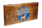 Handmade Walnut Backgammon Set with Deer and Epoxy Resin, 60 cm - photo 6