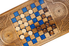 Handmade Walnut Backgammon Set with Deer and Epoxy Resin, 60 cm - photo 9