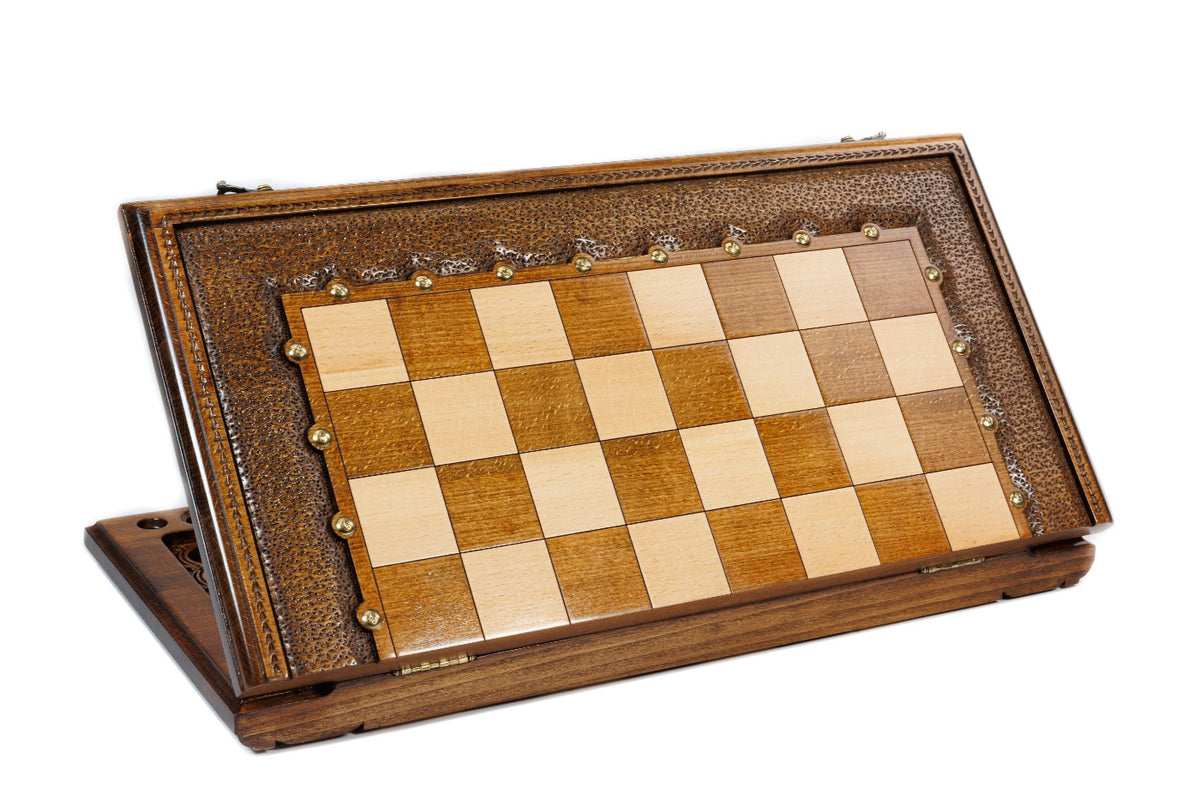 Handmade Wooden Chess and Backgammon Set, Classic Board, 60 cm - photo 4