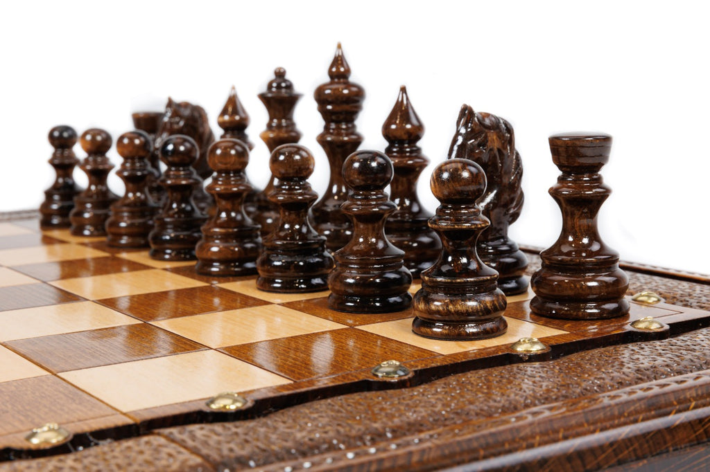 Handmade Wooden Chess and Backgammon Set, Classic Board, 60 cm - photo 10