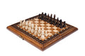 Handmade Wooden Chess and Backgammon Set with Ornamental Braid Pattern and Ararat Outline, 30 cm