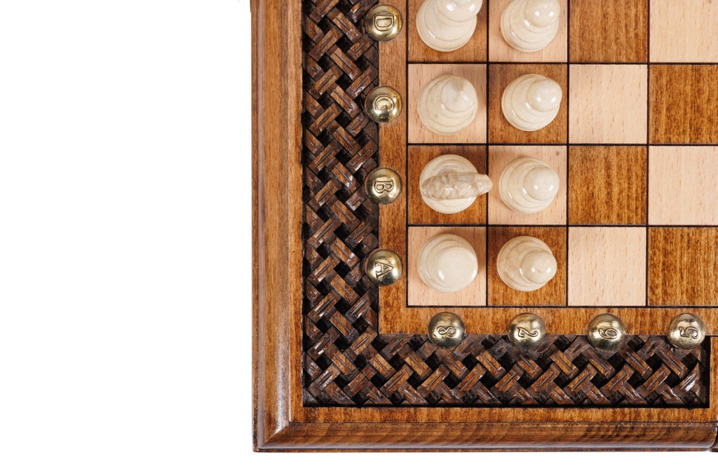 Handmade Wooden Chess and Backgammon Set with Ornamental Braid Pattern and Ararat Outline, 30 cm - photo 9