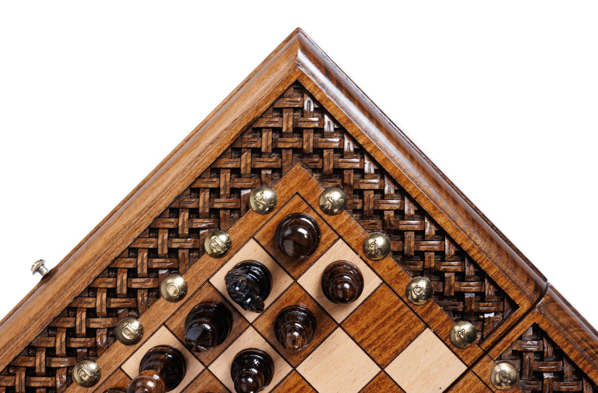 Handmade Wooden Chess and Backgammon Set with Ornamental Braid Pattern and Ararat Outline, 30 cm - photo 11