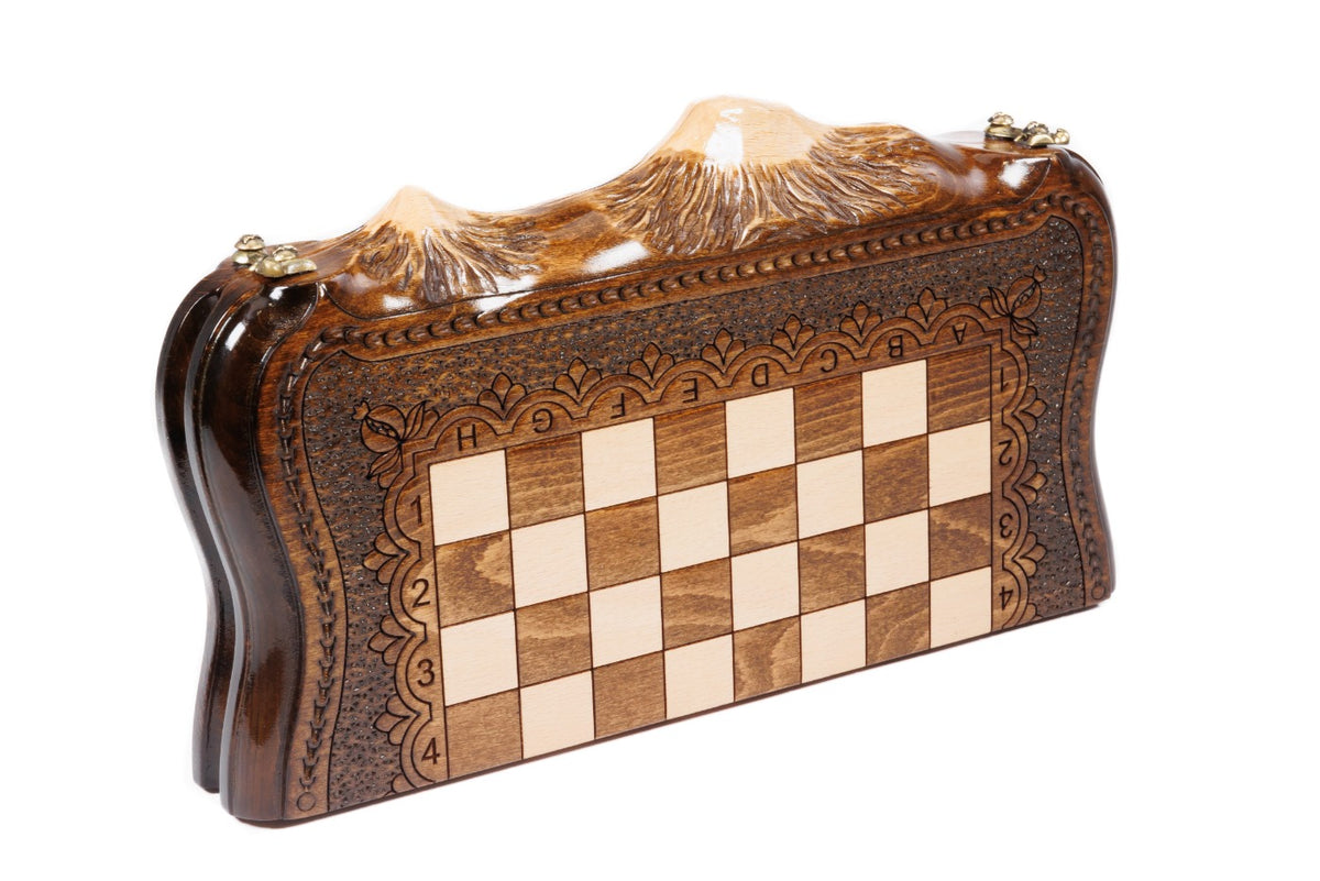 Handmade Wooden Chess and Backgammon Set with Ararat Outline, 30 cm - photo 5