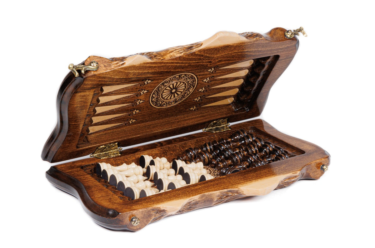 Handmade Wooden Chess and Backgammon Set with Ararat Outline, 30 cm - photo 6