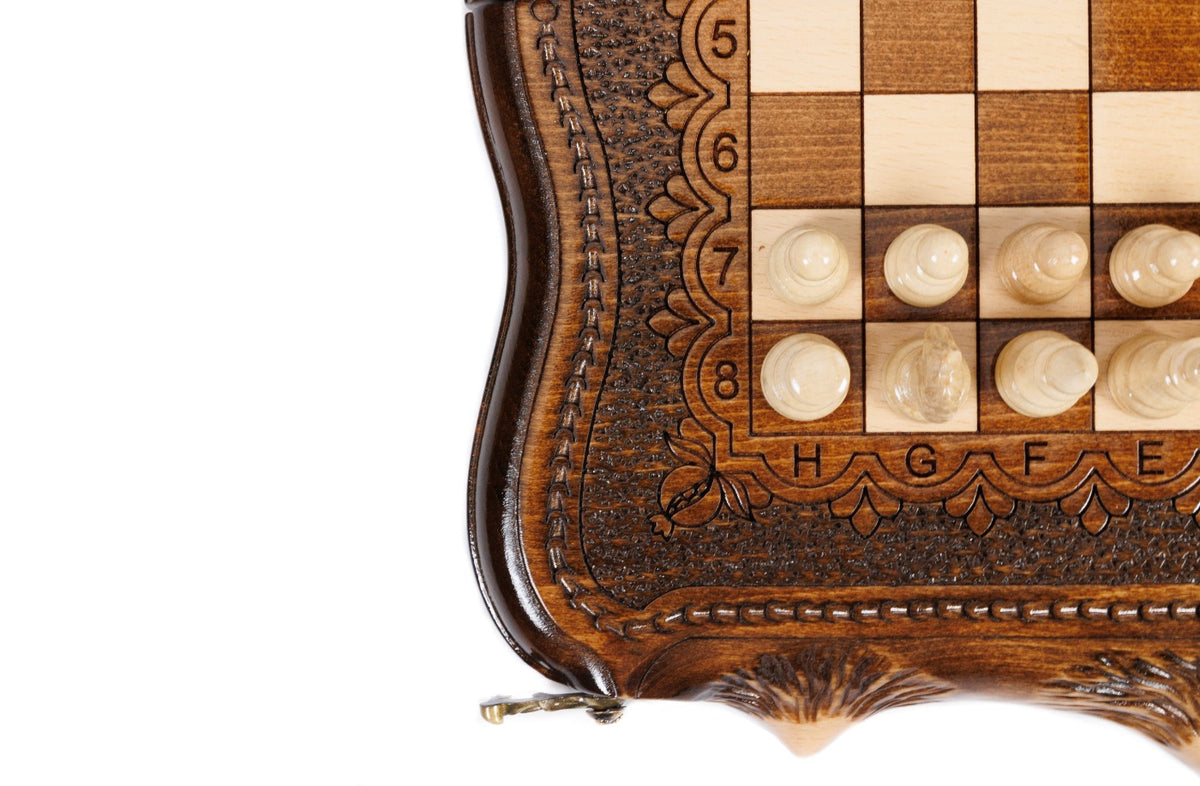 Handmade Wooden Chess and Backgammon Set with Ararat Outline, 30 cm - photo 12