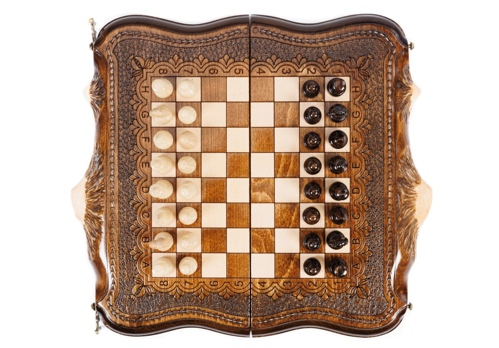Handmade Wooden Chess and Backgammon Set with Ararat Outline, 30 cm - photo 8