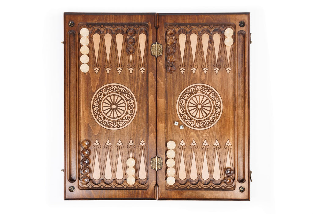 Handmade Wooden Backgammon Set with Pomegranates and Grapes, 60 cm - photo 8