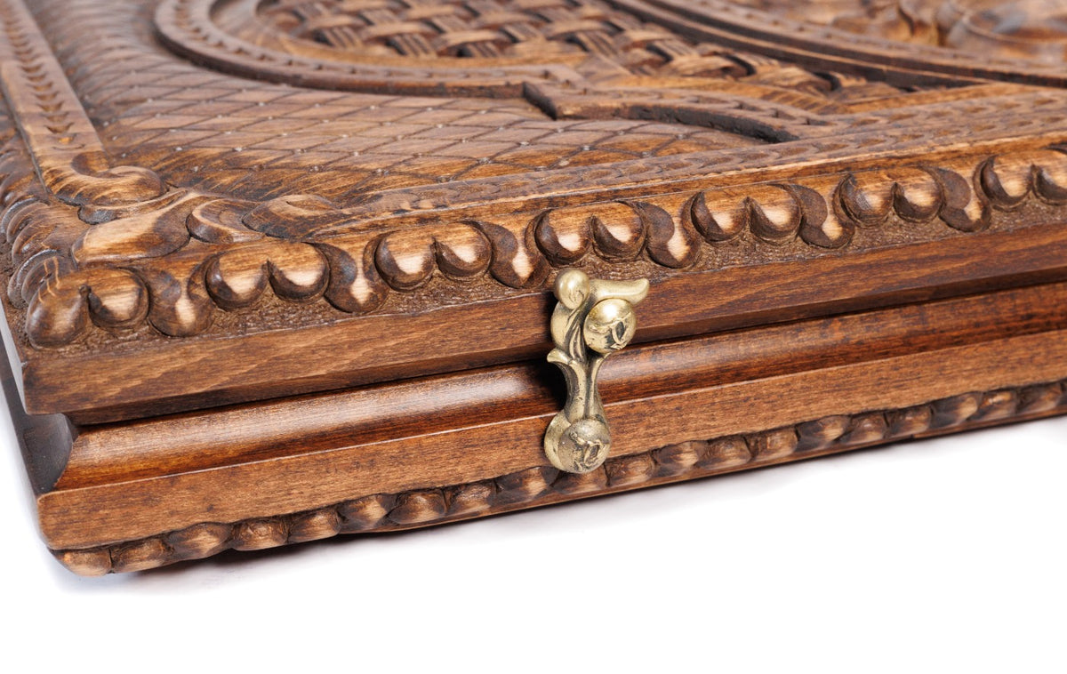 Handmade Wooden Backgammon Set with Pomegranates and Grapes, 60 cm - photo 9