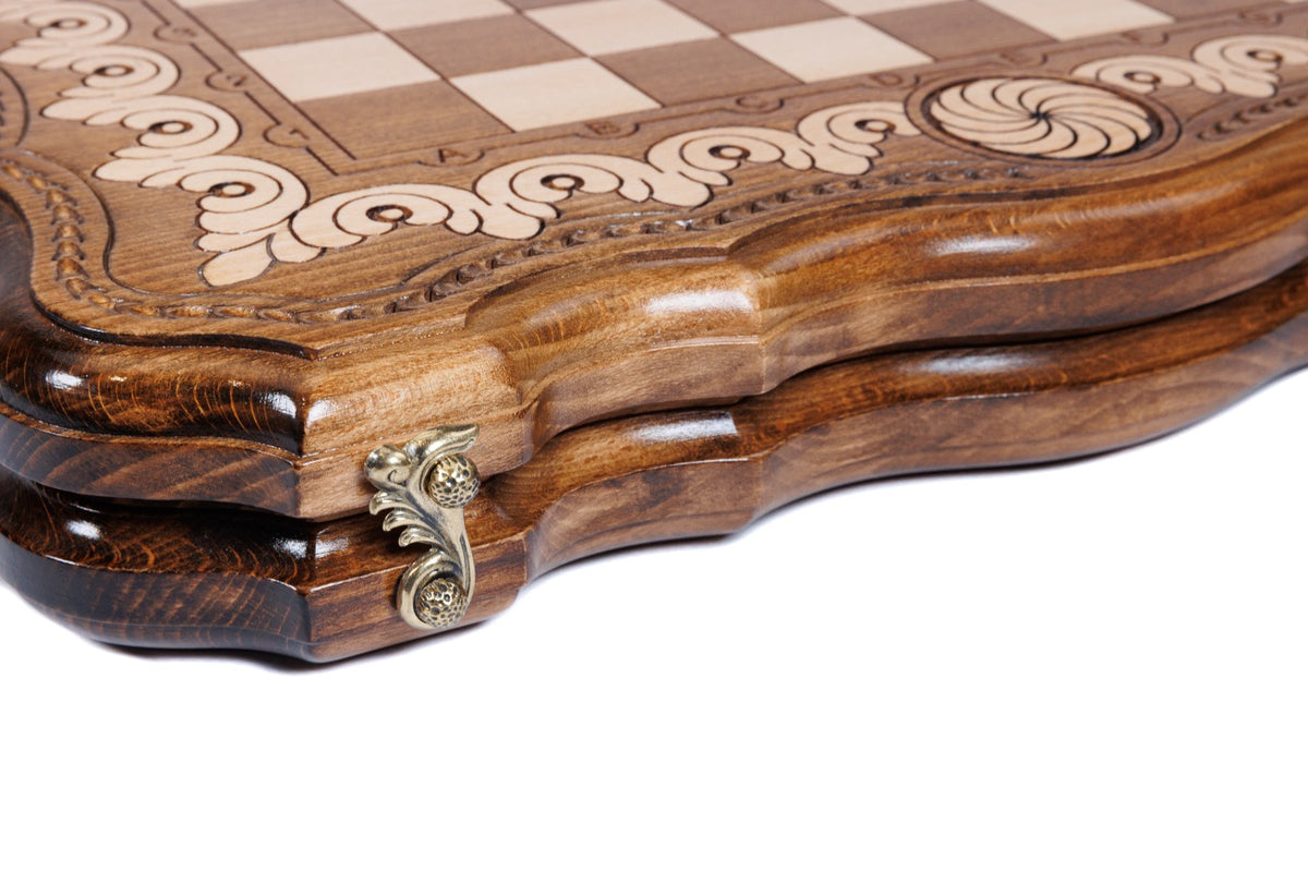 Handmade Wooden Chess and Backgammon Set with Eternity Sign, 40 cm - photo 10