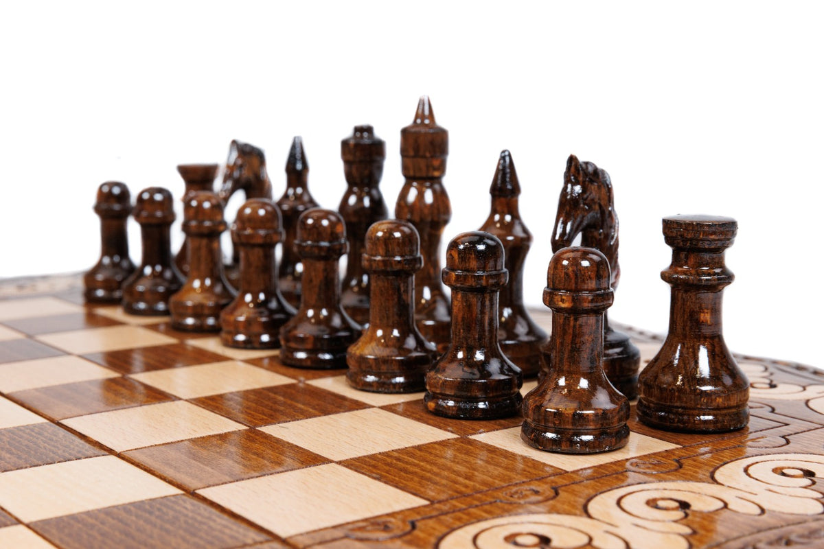Handmade Wooden Chess and Backgammon Set with Eternity Sign, 40 cm - photo 6