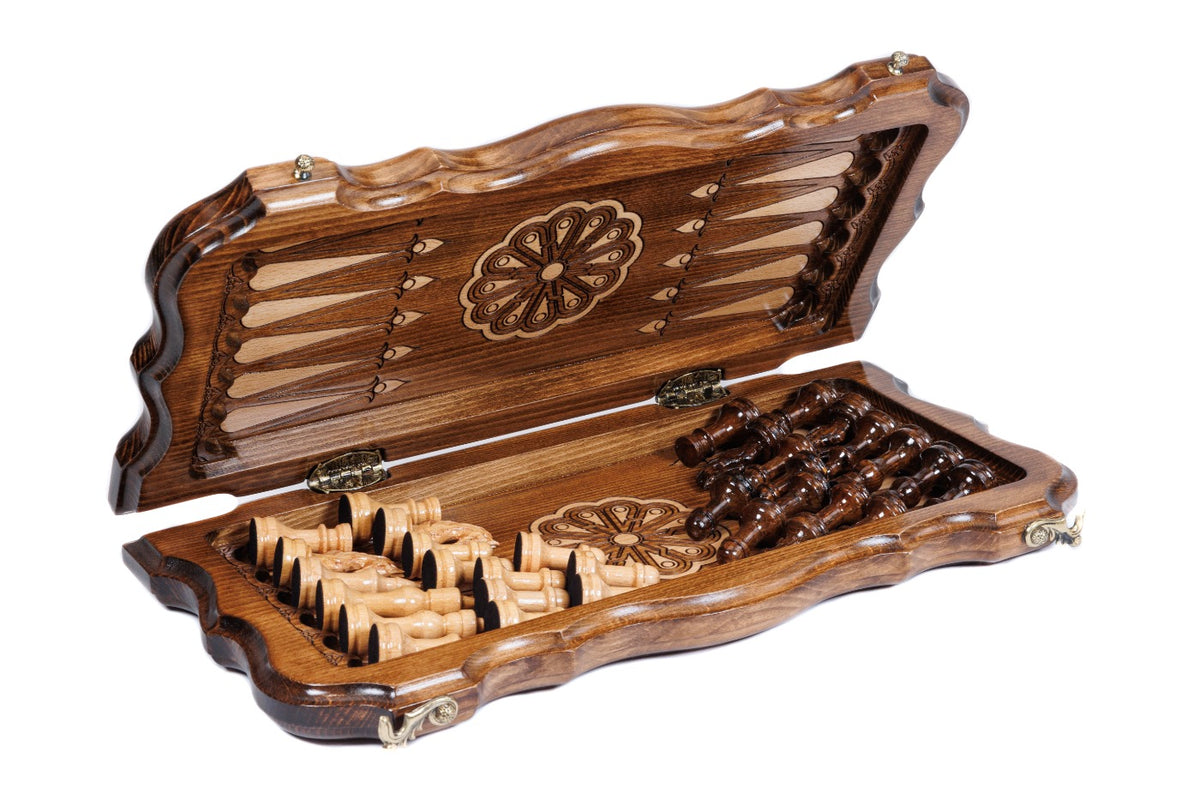 Handmade Wooden Chess and Backgammon Set with Eternity Sign, 40 cm - photo 5