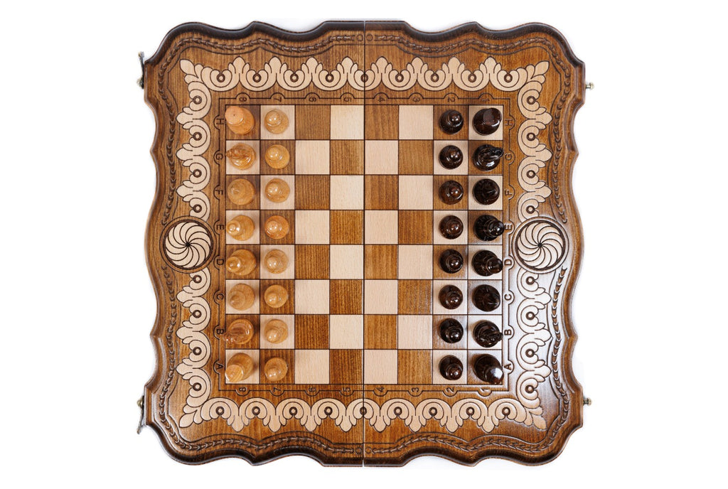 Handmade Wooden Chess and Backgammon Set with Eternity Sign, 40 cm - photo 7