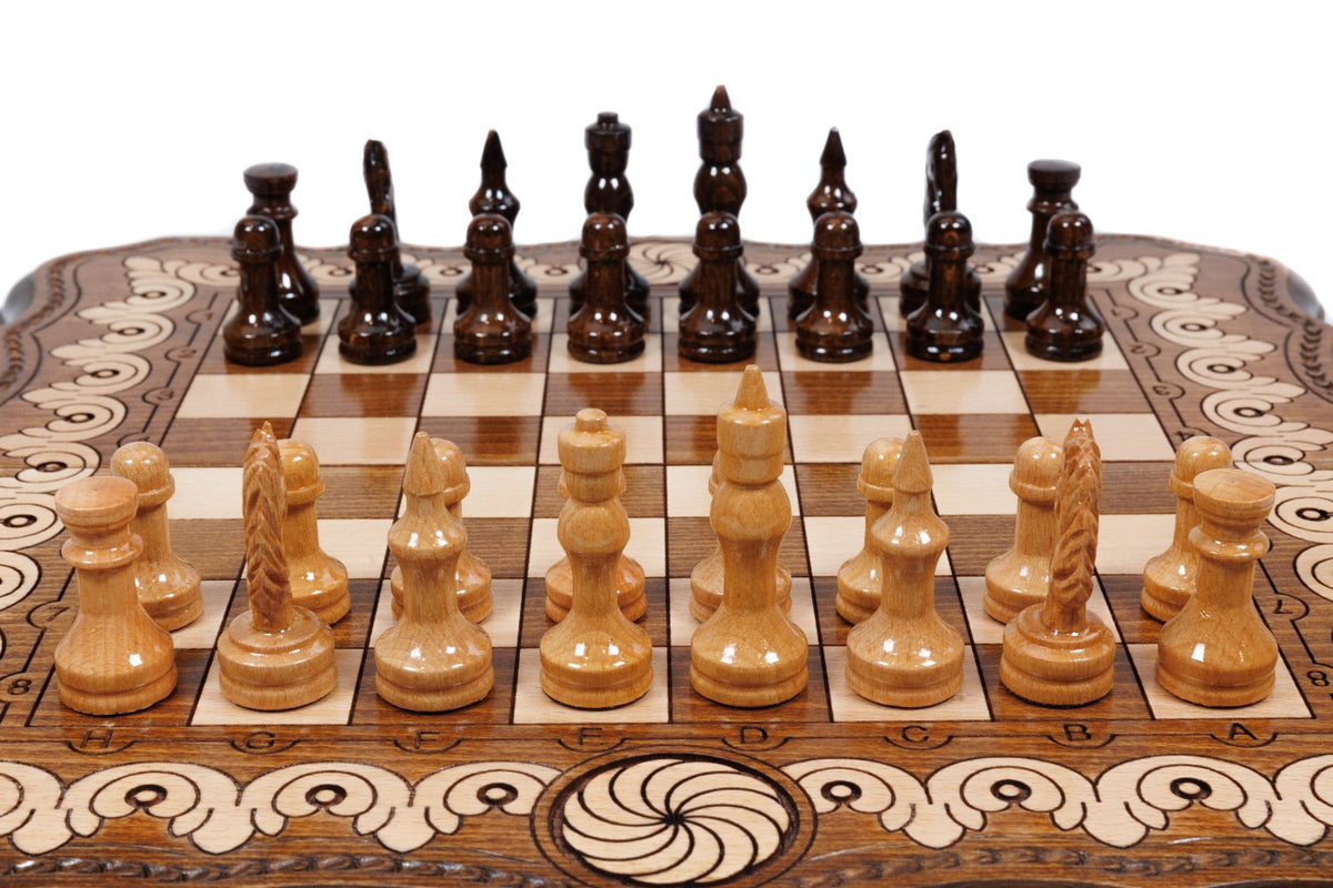 Handmade Wooden Chess and Backgammon Set with Eternity Sign, 40 cm - photo 8