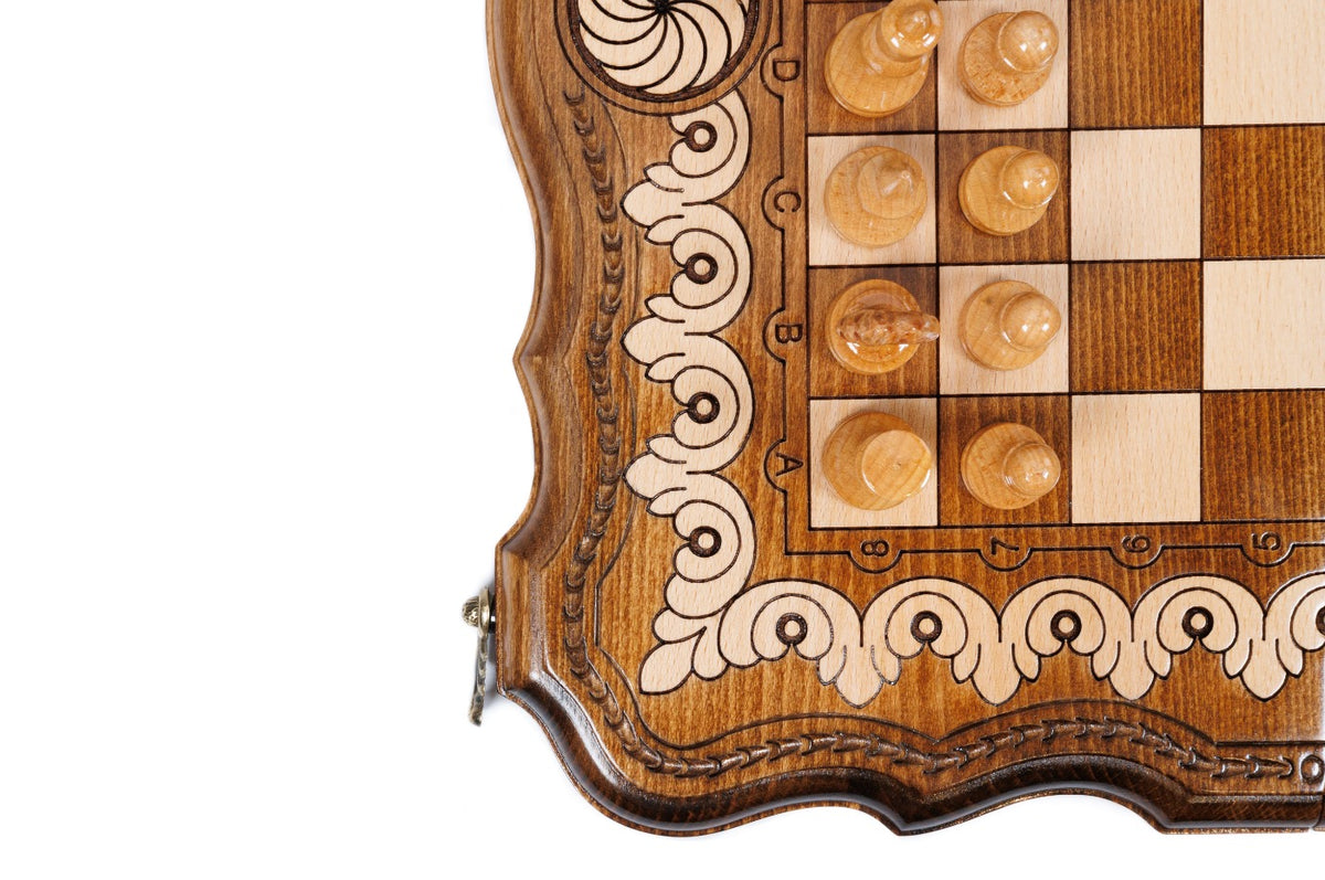 Handmade Wooden Chess and Backgammon Set with Eternity Sign, 40 cm - photo 11