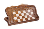 Handmade Walnut Chess and Backgammon Set with Ornamental Braid Pattern and Ararat Outline, 60 cm - photo 5