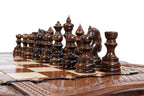 Handmade Walnut Chess and Backgammon Set with Ornamental Braid Pattern and Ararat Outline, 60 cm - photo 12