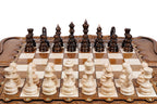 Handmade Walnut Chess and Backgammon Set with Ornamental Braid Pattern and Ararat Outline, 60 cm - photo 7