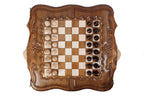 Handmade Walnut Chess and Backgammon Set with Ornamental Braid Pattern and Ararat Outline, 60 cm - photo 9