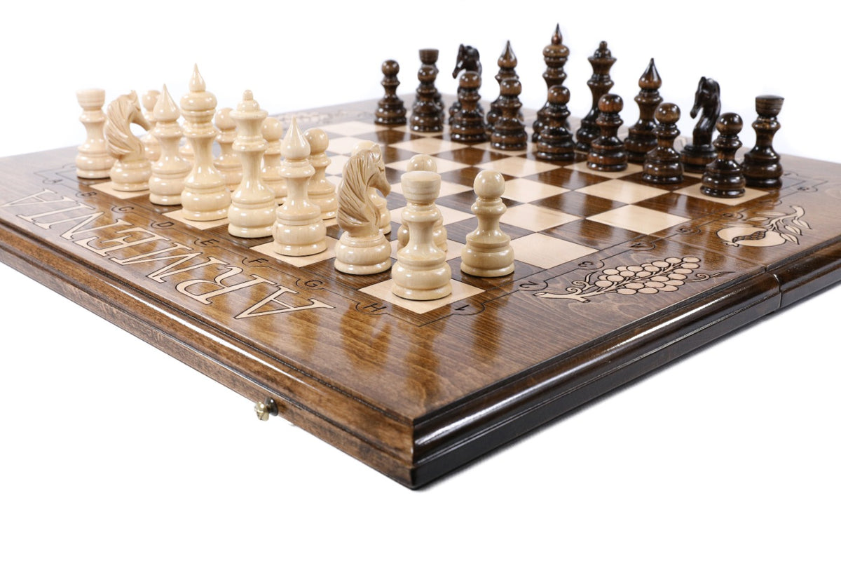 Handmade Wooden Chess and Backgammon Set, Classic Board, 60 cm - photo 2
