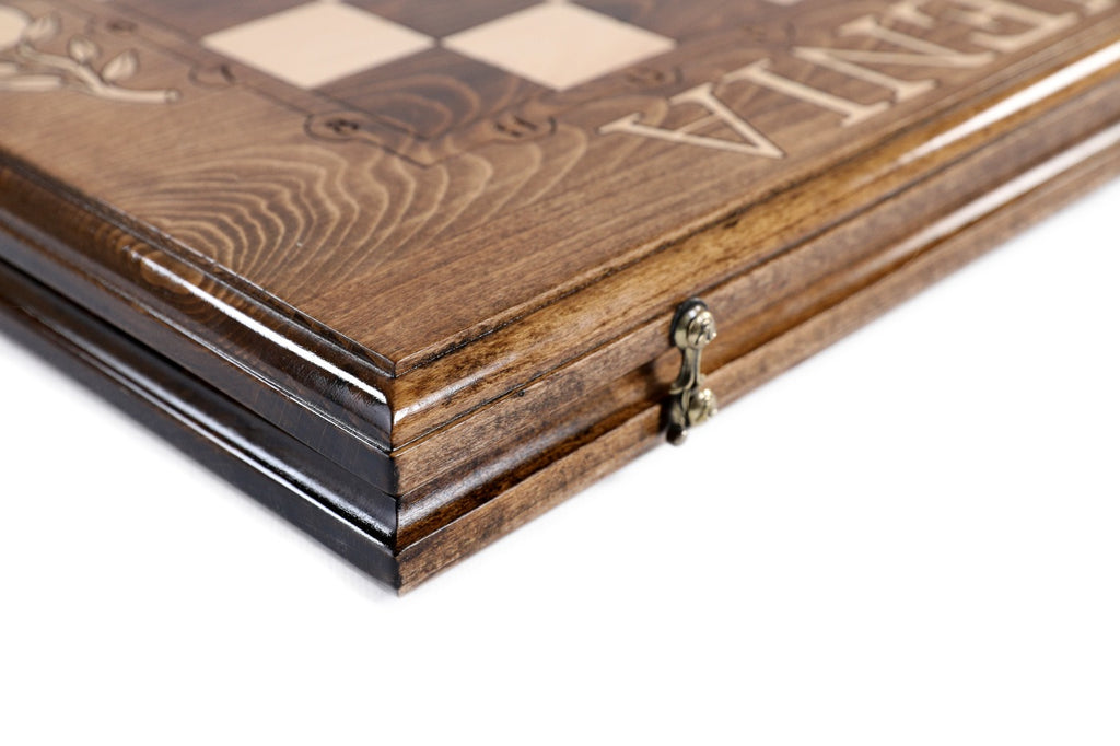 Handmade Wooden Chess and Backgammon Set, Classic Board, 60 cm - photo 10