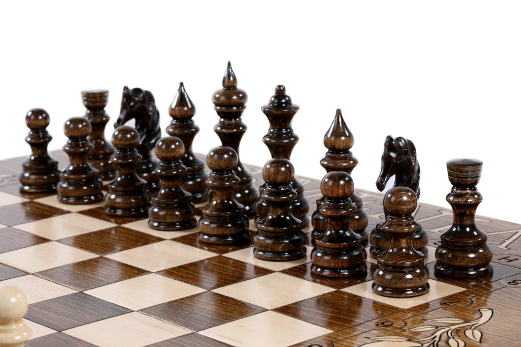 Handmade Wooden Chess and Backgammon Set, Classic Board, 60 cm - photo 8